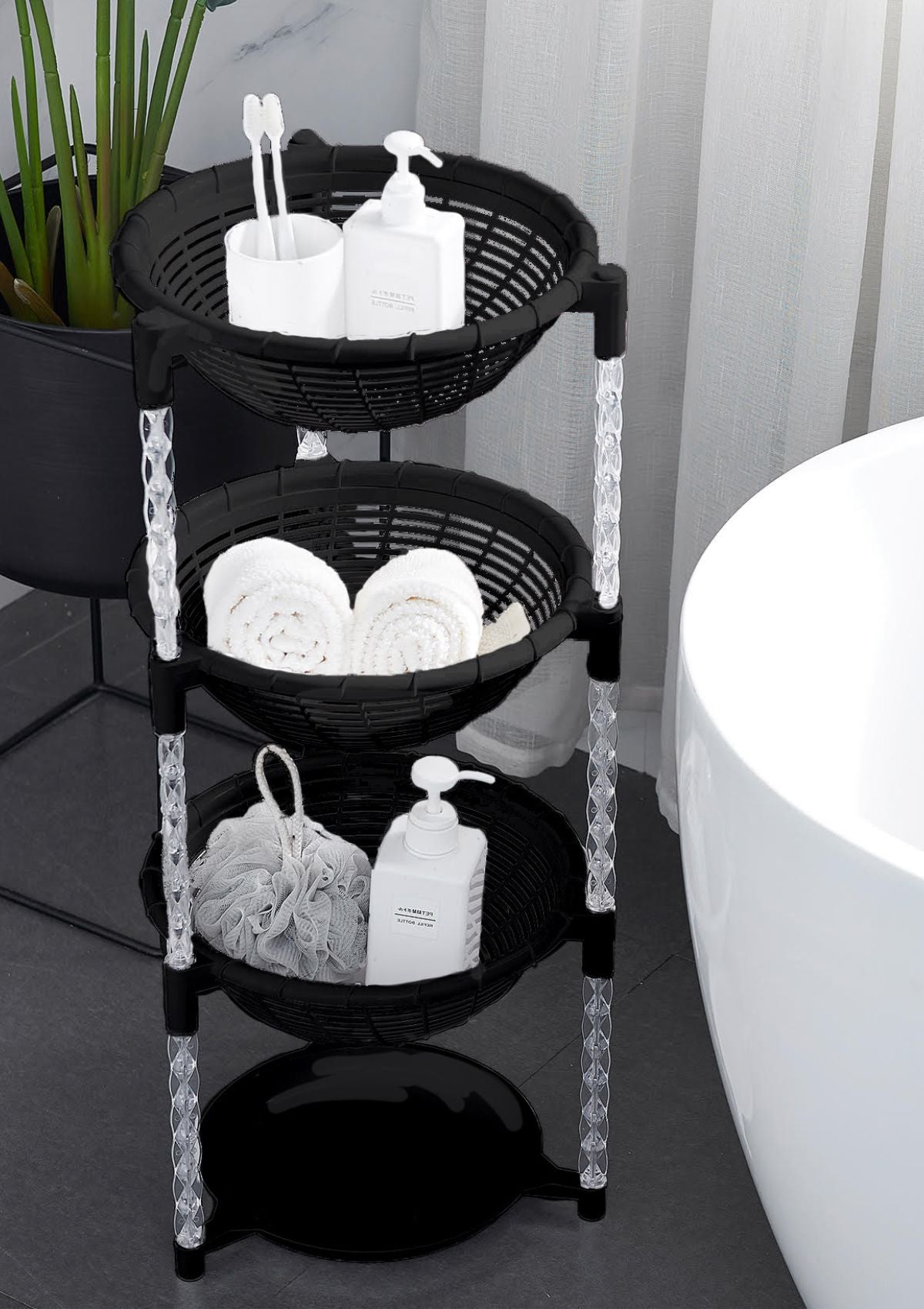 Uncluttered Designs Stacking Basket Bins