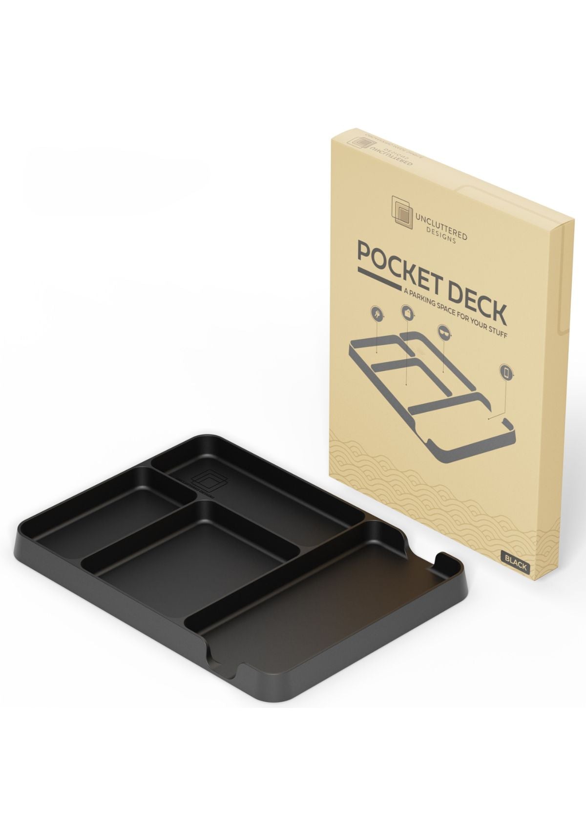 Pocket Deck Black Everyday Carry Tray For Men