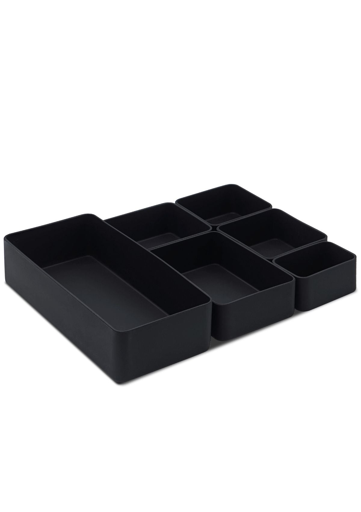 The Nest by Uncluttered Designs. Minimalist Black Bamboo Fiber Storage Boxes.